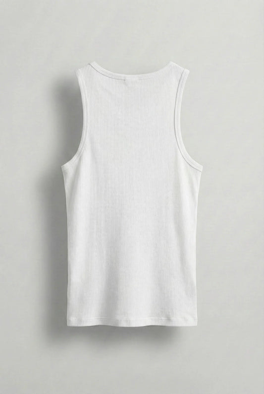 Men's Basic Corduroy Sports Tank Top White