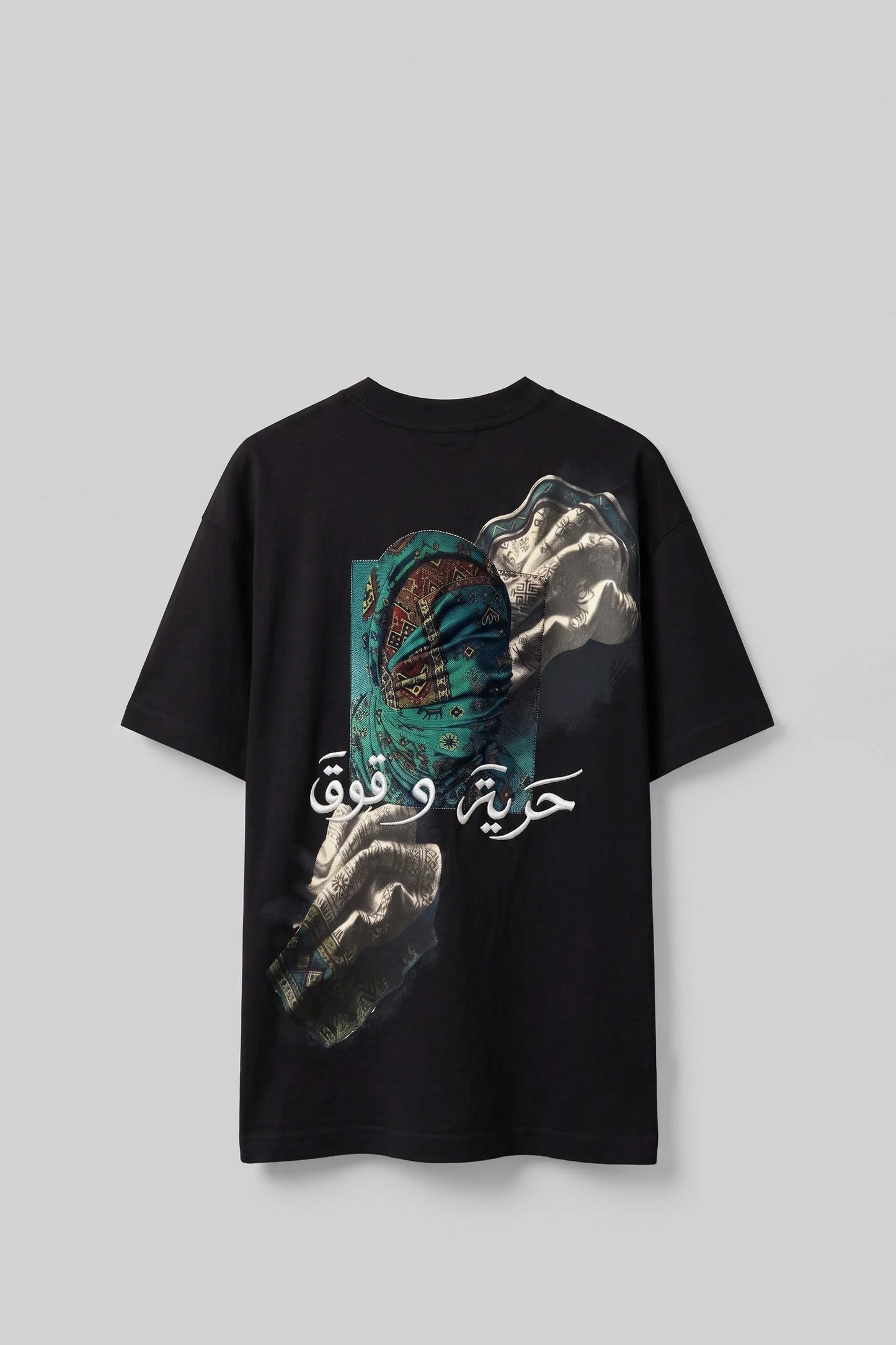 Men's Authentic Patterned 3D Back Printed T-Shirt Black
