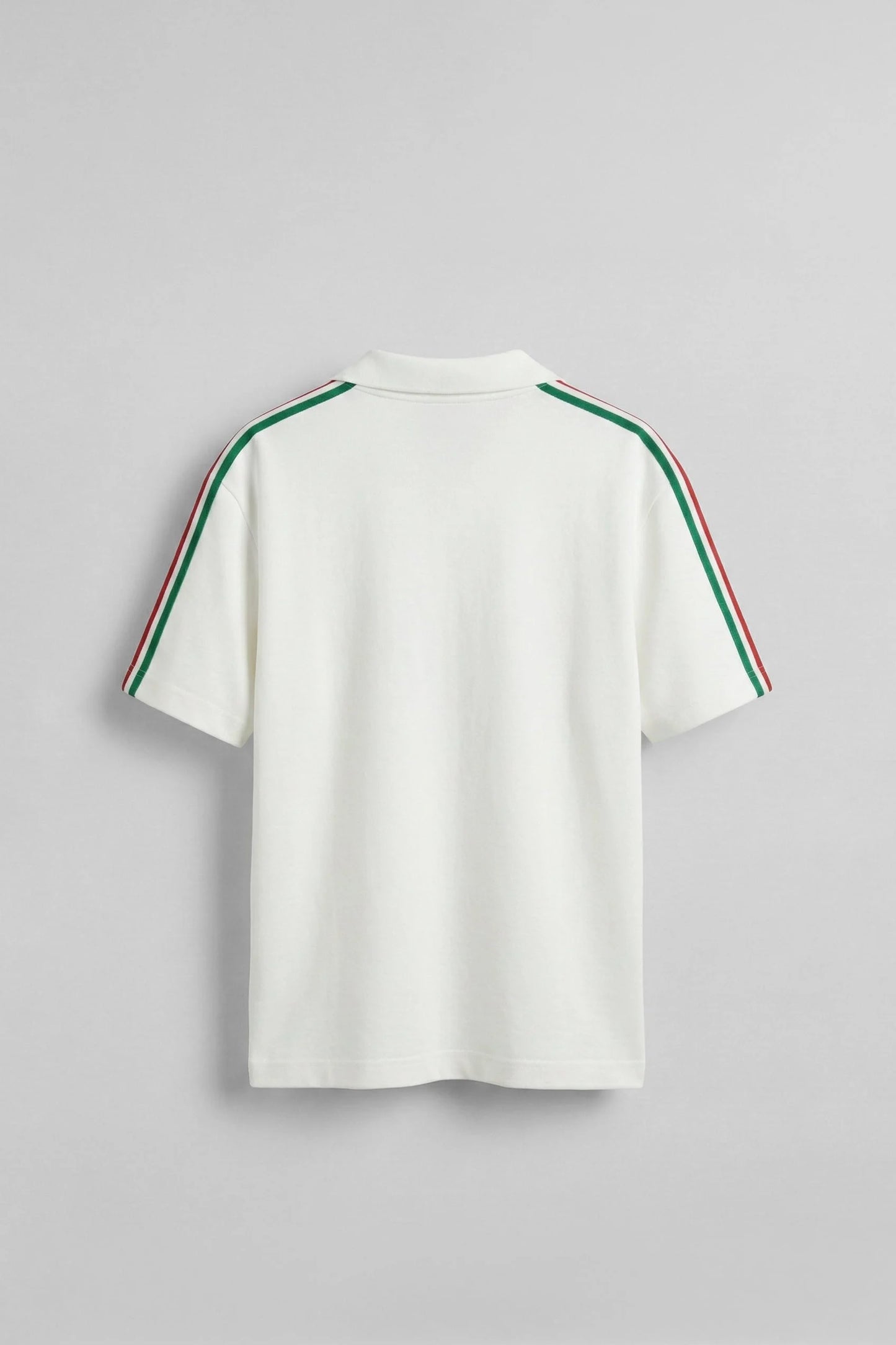 Men's Regular Fit Italy Embroidered Polo Collar Jersey T-Shirt Ecru