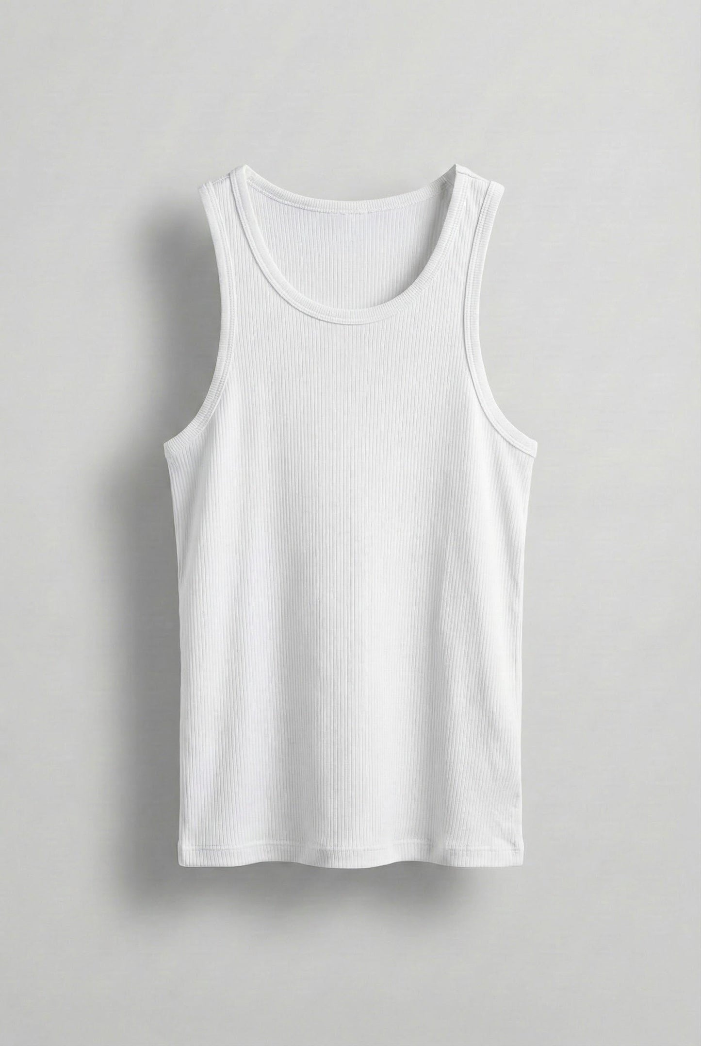 Men's Basic Corduroy Sports Tank Top White