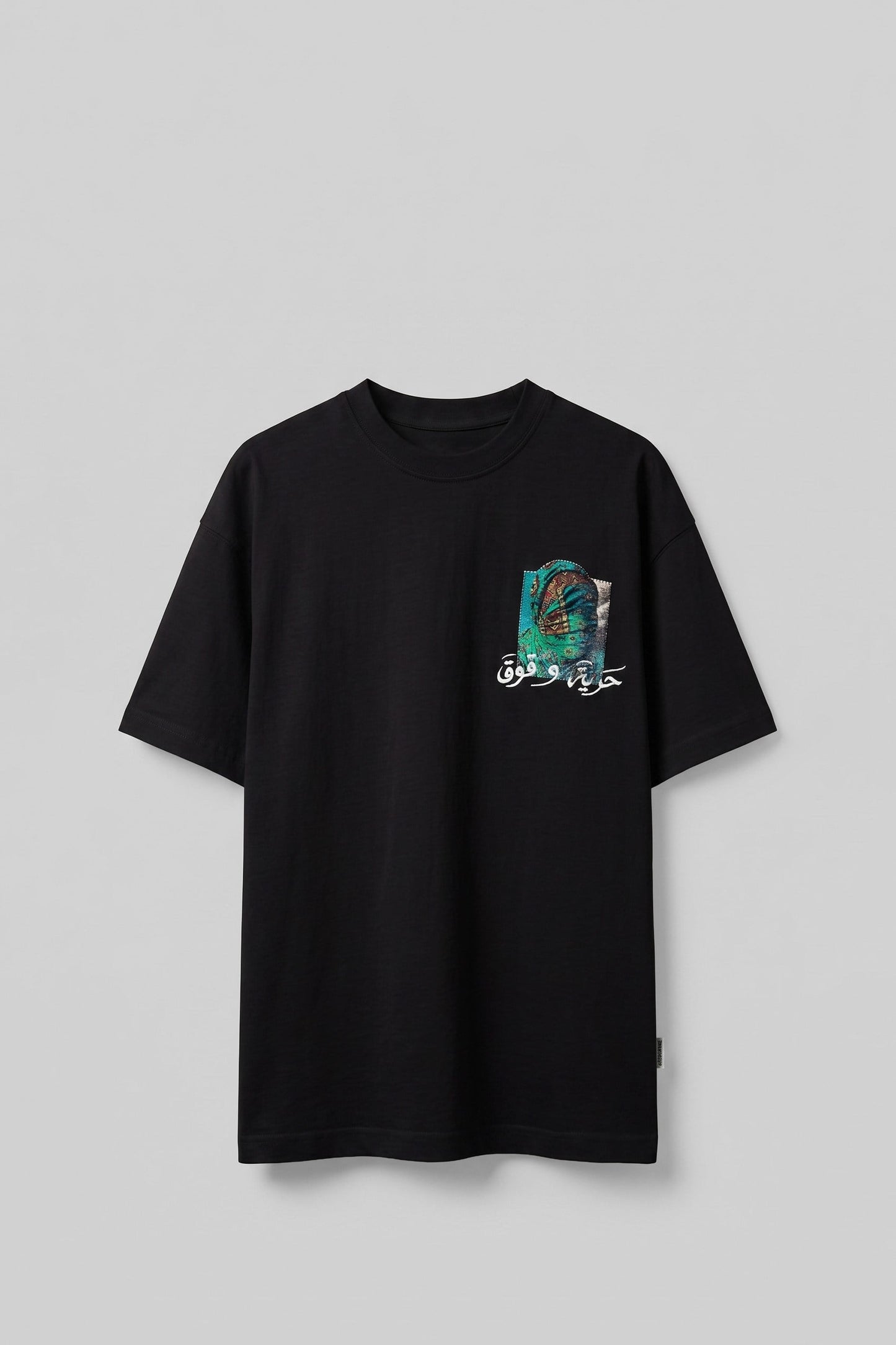 Men's Authentic Patterned 3D Back Printed T-Shirt Black