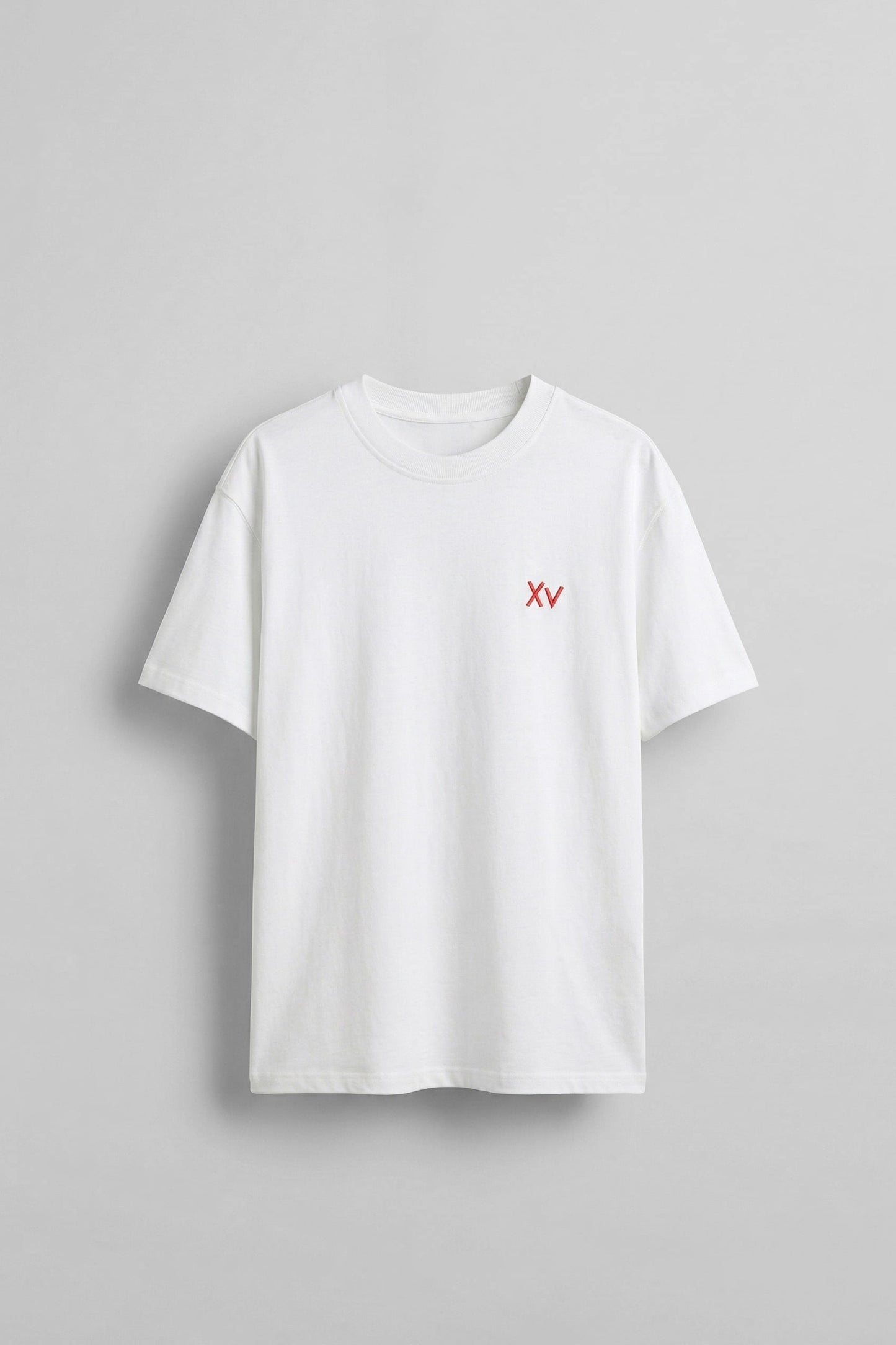 Men's Oversize Antique Seal Embossed Printed T-Shirt White