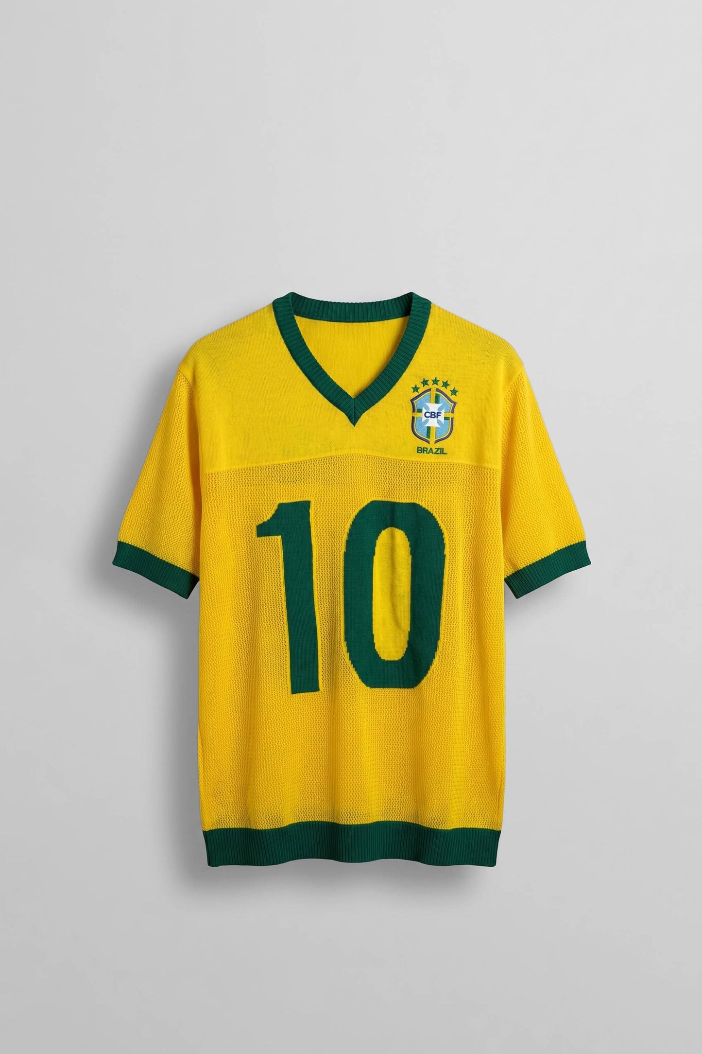 Men's Oversize Football V Neck Knitwear Jersey T-Shirt Yellow