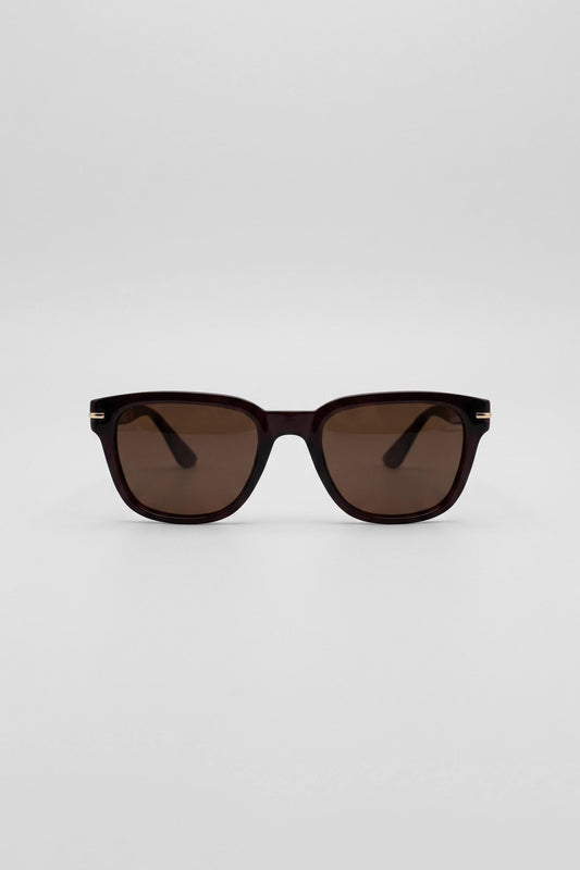 Men's Vortex Square Acetate Polarized Sunglasses Brown
