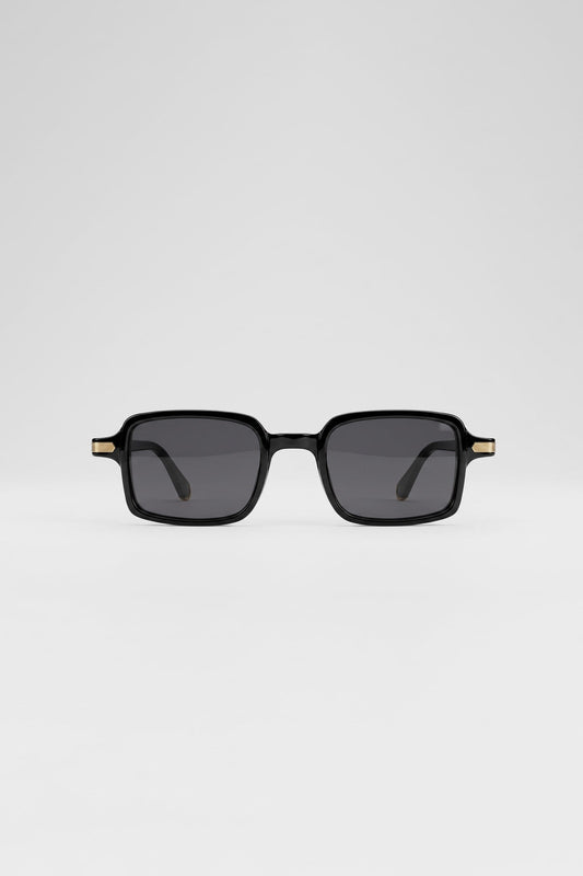 Unisex Minimal Square Bone Frame Sunglasses Black